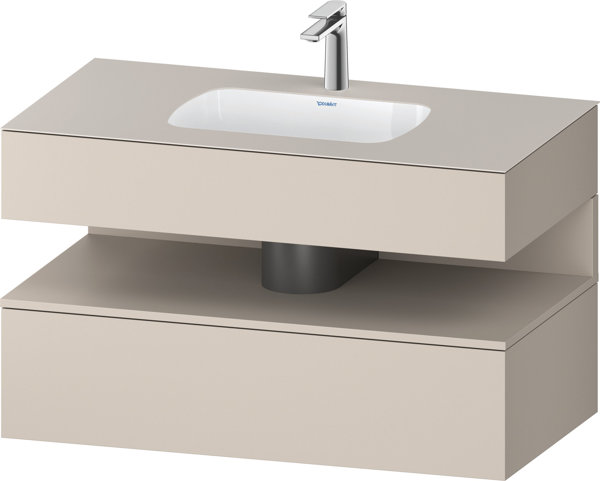 Bild von Duravit Qatego Einbauwaschtisch mit Konsolenwaschtischunterbau, 1000x550x600mm, Nische Taupe Matt, QA4786091, Farbe: Taupe Matt