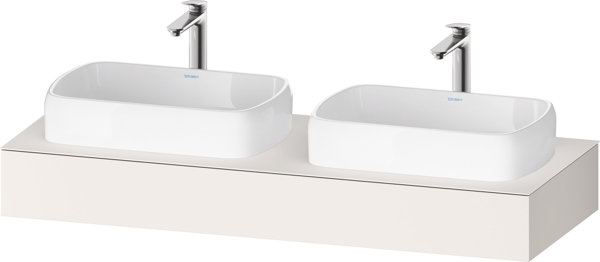Bild von Duravit Qatego Konsole, 1400x550x170mm, Ausschnitt links u. rechts, QA48050, Farbe: Weiß Supermatt