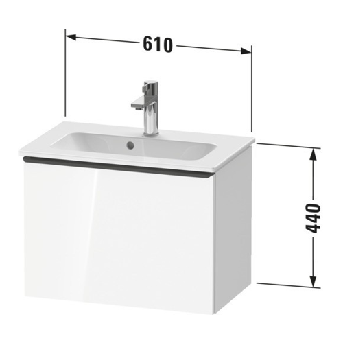 Bild von Duravit D-Neo Waschtischunterschrank wandhängend compact 610x372x440 Az 1 Ei DE4268034550000