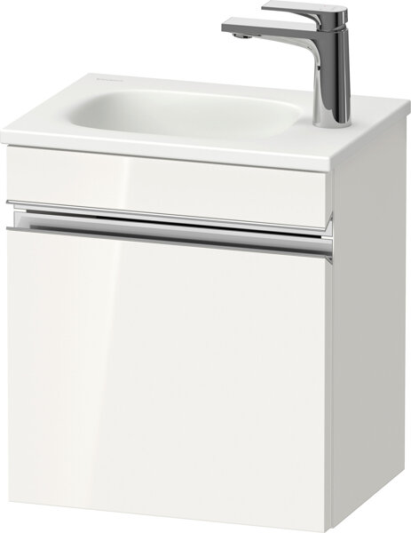 Bild von Duravit Sivida Waschtischunterbau, Türanschlag rechts, Griffleiste Chrom, 400x295x440mm, zu Sivida, SV4649R10, Farbe: Weiß Hochglanz