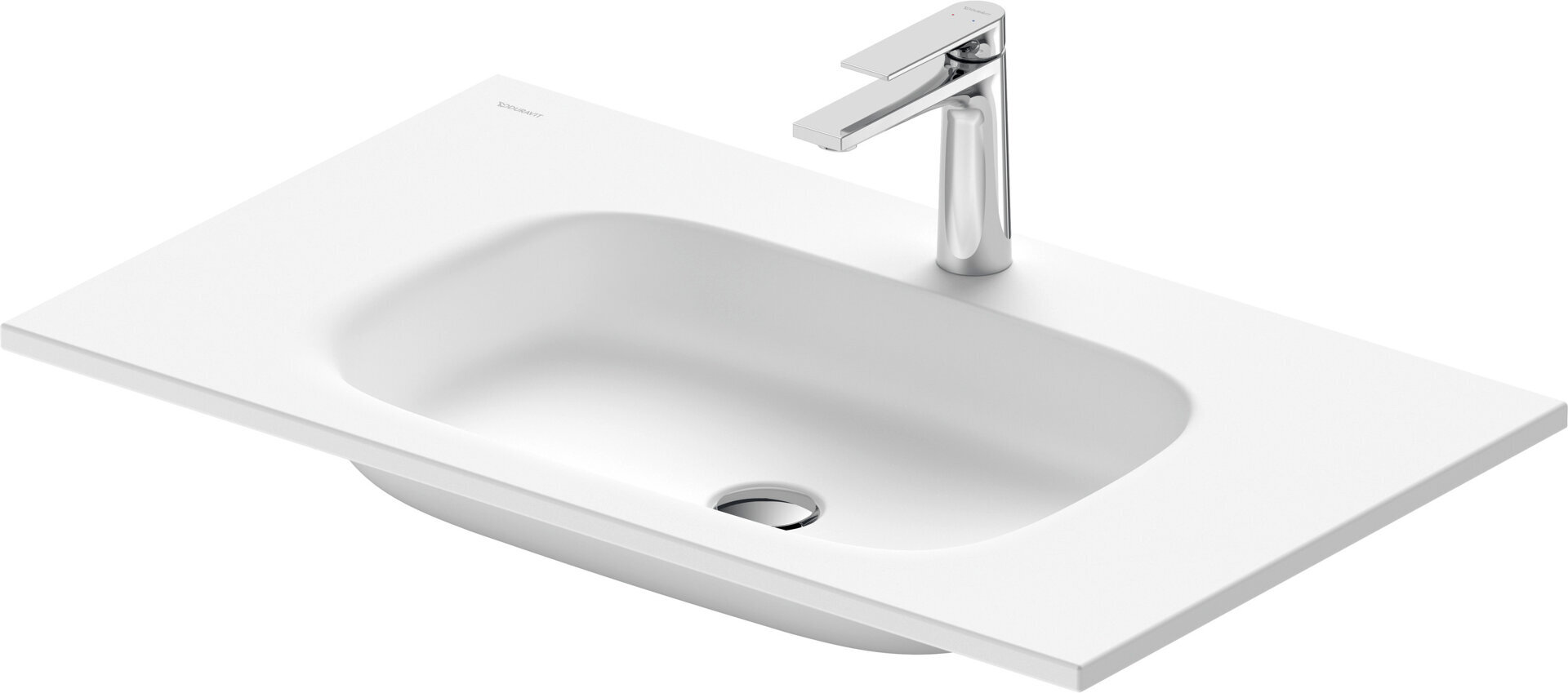Bild von Duravit, Waschbecken, Sivida Möbelwaschtisch, 1 Hahnloch, ohne Überlauf, 820x485mm, Weiss Seidenmatt