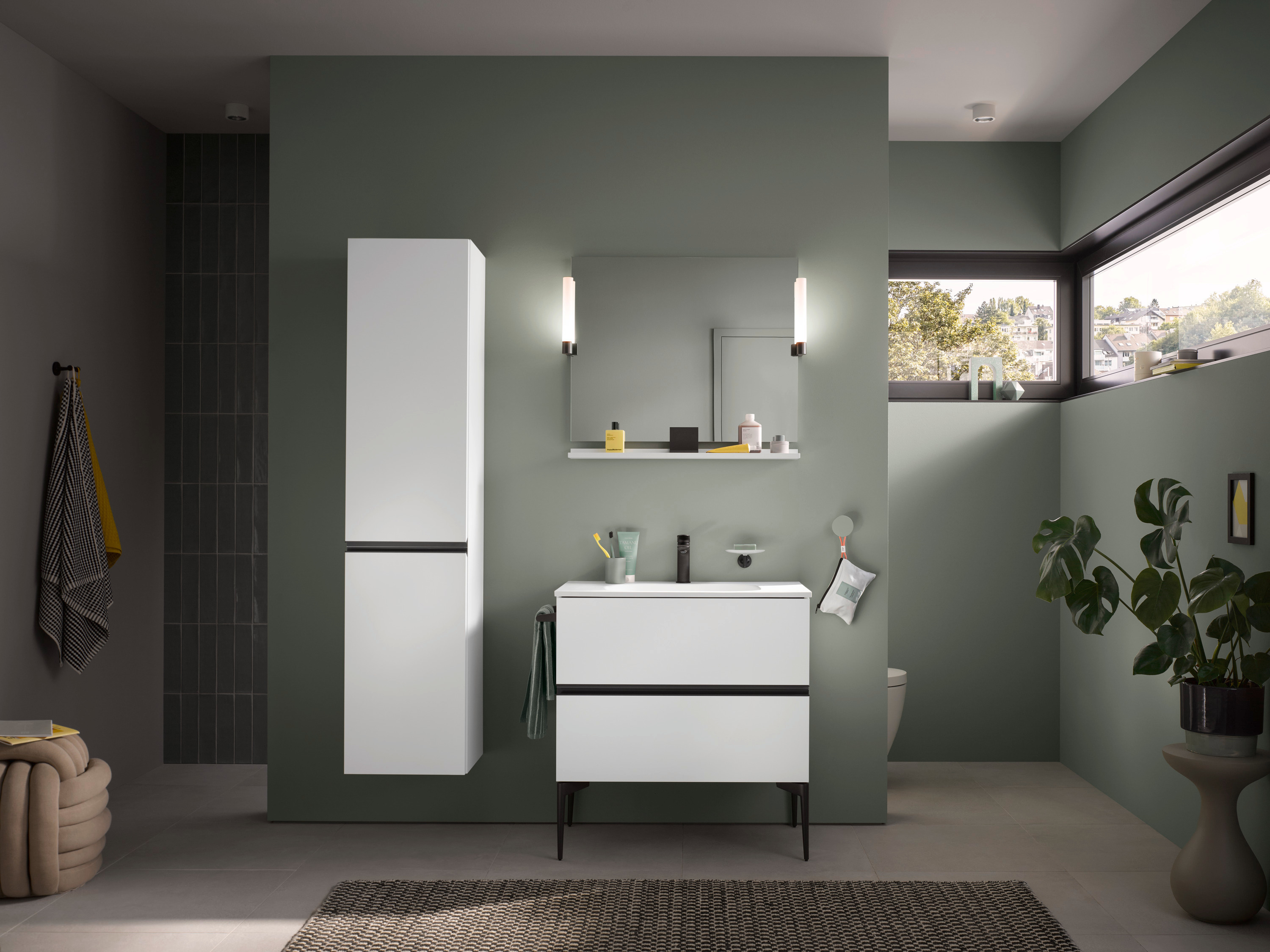 Bild von Duravit Sivida Konsole, 1 Ausschnitt mittig, 880x500mm, 267001, Farbe: Dunkelgrau