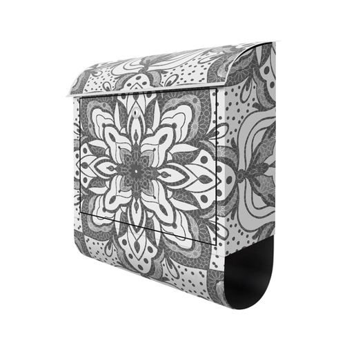 Bild von Briefkasten Mandala mit Raster und Punkten in Grau