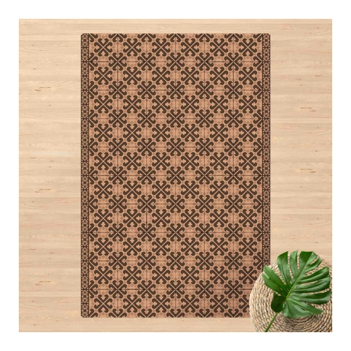 Bild von Kork-Teppich Geometrischer Fliesenmix Herzen Grau