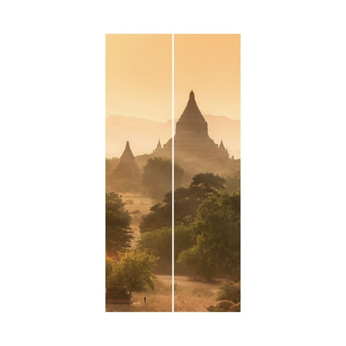 Bild von Bilderdepot24 Schiebegardine modern Flächenvorhang blickdicht Sonnenuntergang Bagan