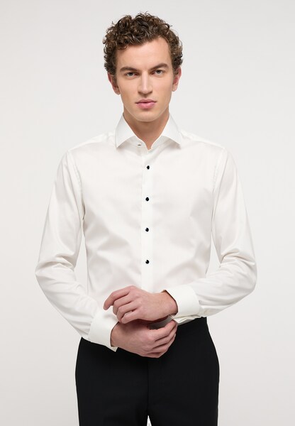 Bild von SLIM FIT Luxury Shirt in champagner unifarben