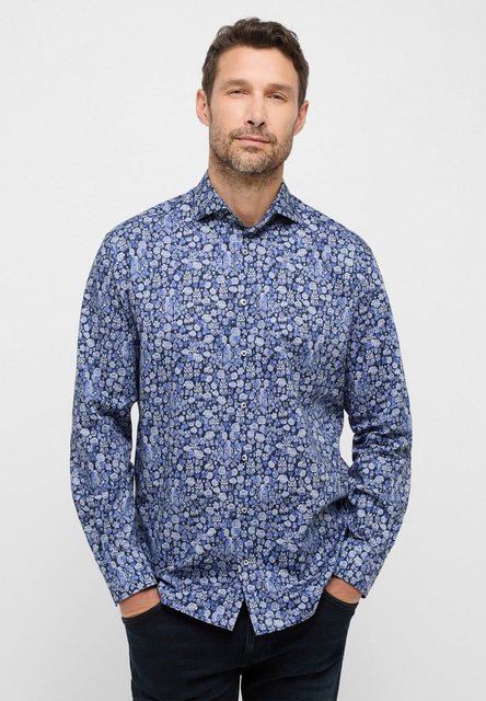 Bild von COMFORT FIT Hemd in blau bedruckt