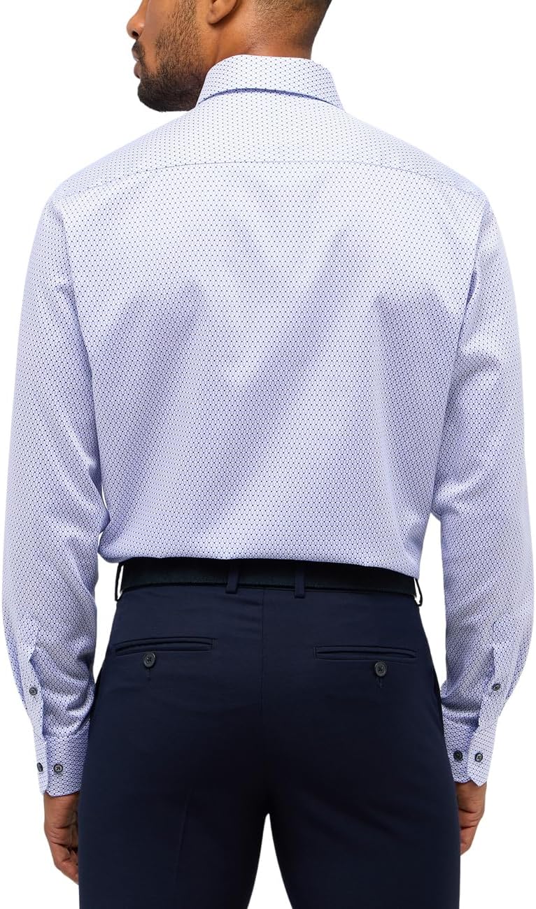 Bild von ETERNA Modern Fit Hemd Langarm New Kent Kragen Muster blau Größe 42