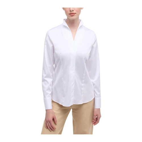 Bild von ETERNA Damen Satin Shirt Regular FIT - Elegante Hemdbluse in Navy