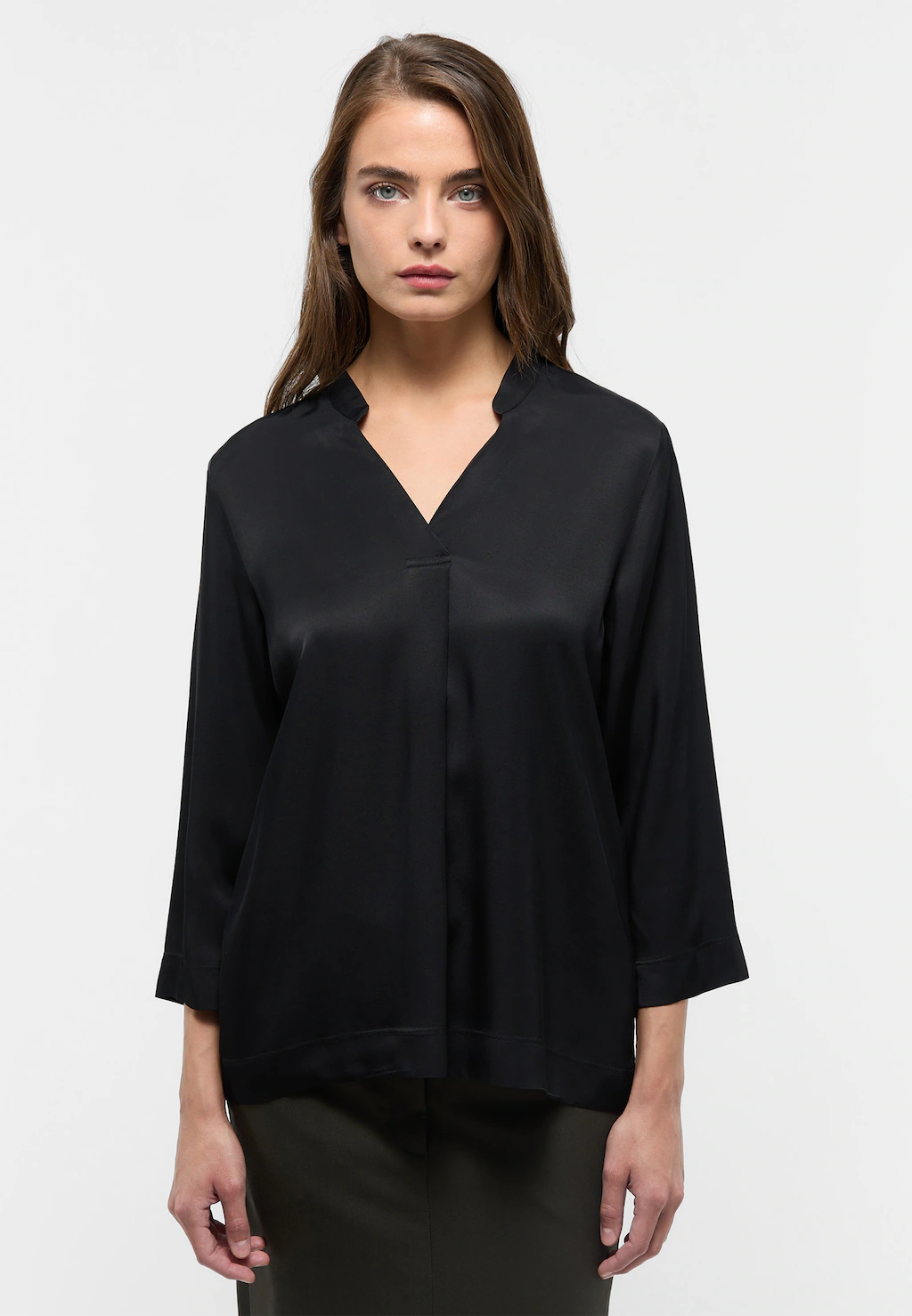 Bild von Viscose Shirt Bluse in schwarz unifarben
