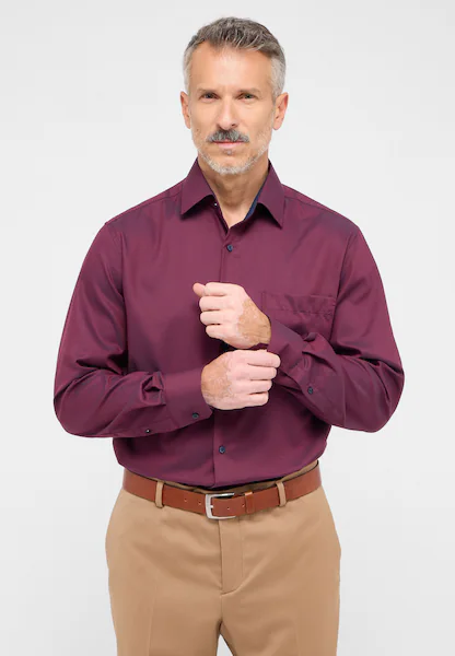 Bild von SLIM FIT Hemd in bordeaux strukturiert