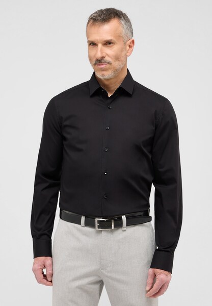 Bild von SLIM FIT Hemd in schwarz unifarben