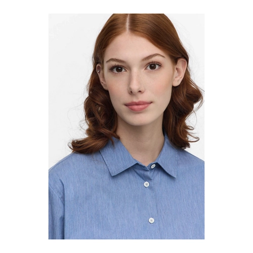 Bild von Eterna Langarmbluse - Hemdbluse in Indigo Unifarben