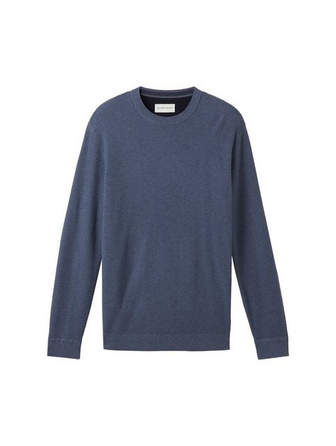 Bild von TOM TAILOR Pullover, Rundhals-Ausschnitt, Rippbündchen, für Herren, blau, M