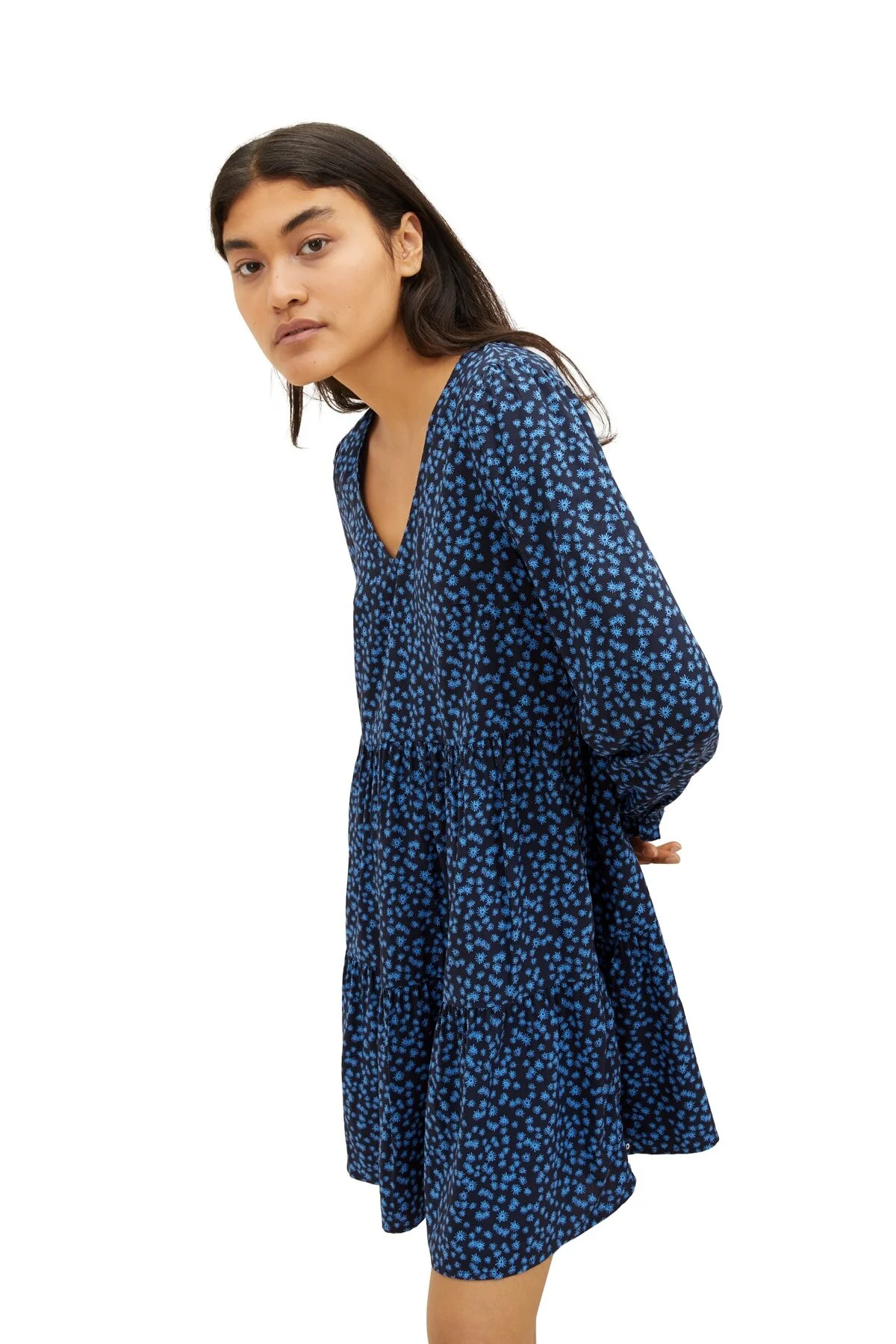 Bild von Tom Tailor Denim Kleid / Mädchen Marineblauer Blumendruck für Damen - S