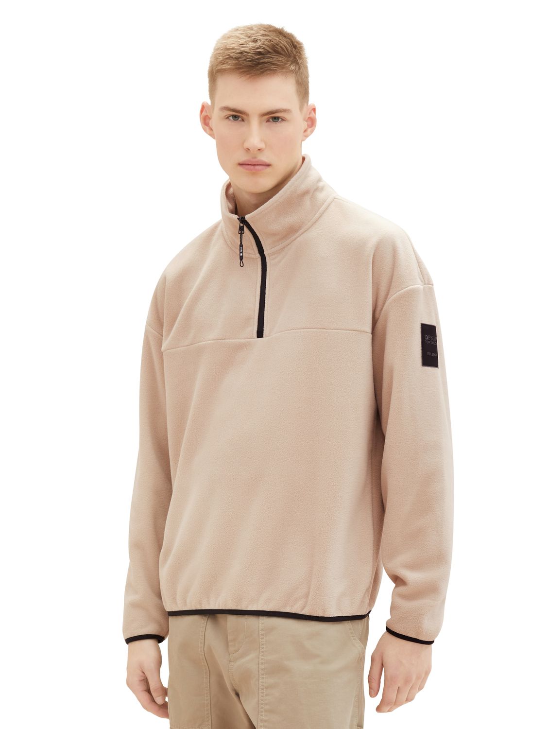 Bild von Tom Tailor Denim Herren Rundhals Pullover FLEECE SWEAT - Relaxed Fit