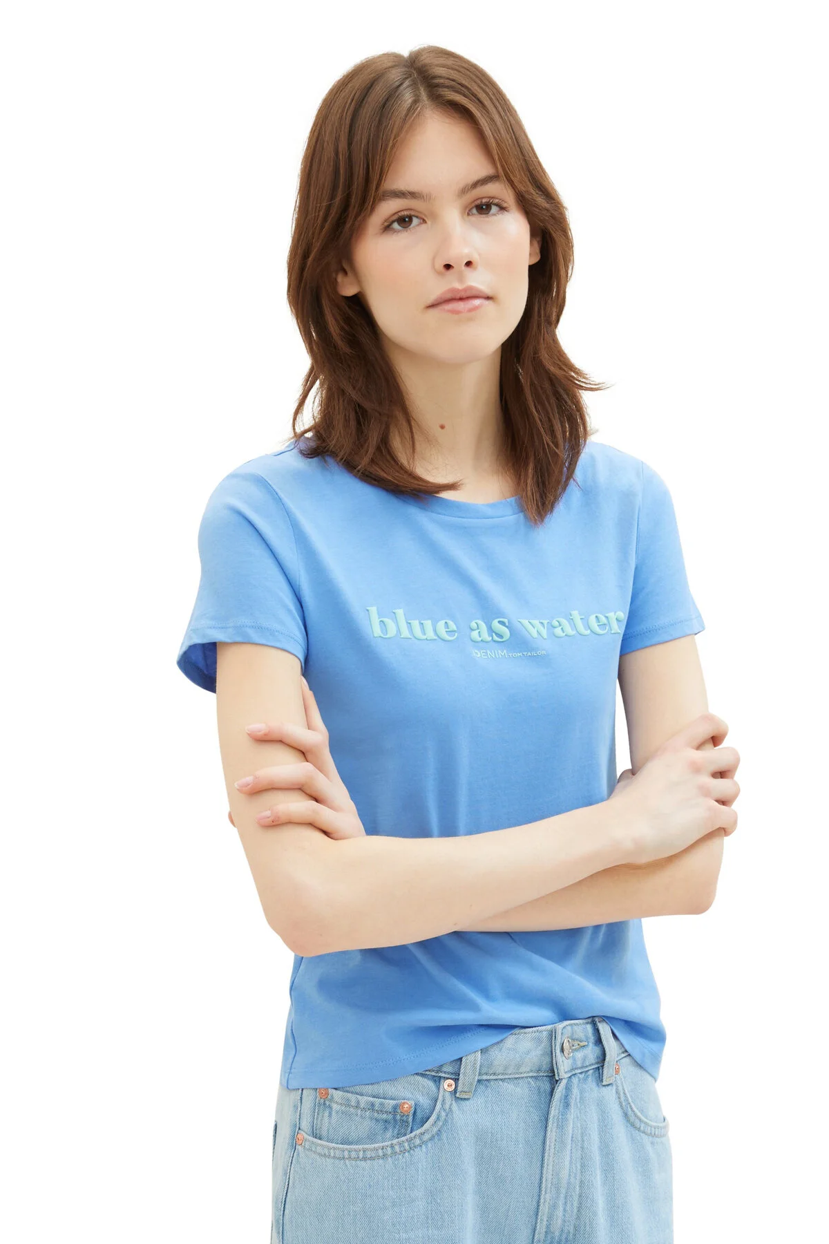 Bild von Tom Tailor Denim Bedrucktes Basic-t-shirt für Damen - XS