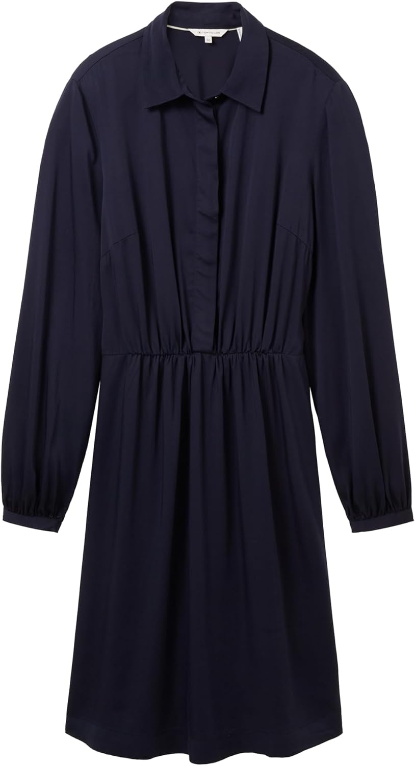 Bild von TOM TAILOR Damen Satin Kleid mit Schleifendetail, 10668 - Sky Captain Blue, 44