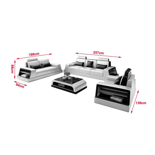 Bild von JVmoebel Sofa - Elegantes 3-Sitzer Leder Sofa für Ihr Zuhause