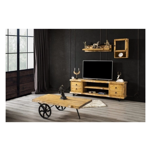 Bild von JVmoebel Wohnzimmer-Set Echt Holz Wohnwand Luxus in Braun