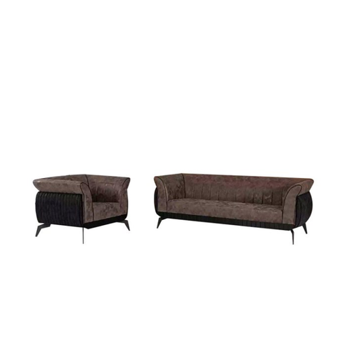 Bild von JVmoebel Sofa Braune Sofagarnitur Dreisitzer Sessel – Vielseitige Sitzgelegenheit für Ihr Zuhause