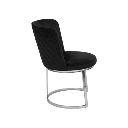 Bild von JVmoebel Esszimmerstuhl Moderne Schwarzer 6x Stühle mit Edelstahlfüßen
