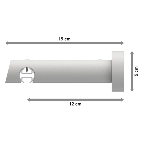 Bild von INTERDECO Innenlaufschiene Talent Etta, Ø 20 mm, 1-läufig, Fixmaß, kürzbar, Wandmontage, Aluminium, Weiß