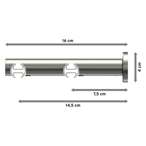 Bild von INTERDECO Innenlaufschiene Platon Savio 2-läufig in Messing-Optik / Edelstahl-Optik