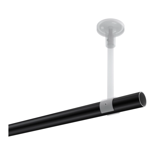 Bild von INTERDECO Gardinenstange Sonette Savio, Ø 20 mm, 1-läufig, Fixmaß, kürzbar, Deckenmontage, Metall, Schwarz / Weiß / Bicolor