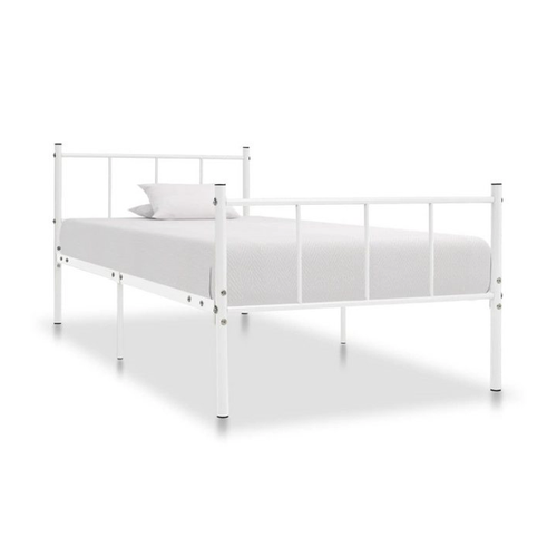 Bild von möbelando Bettgestell 3002122 (LxBxH: 206,4x95,2x80 cm), aus Metall in Weiß