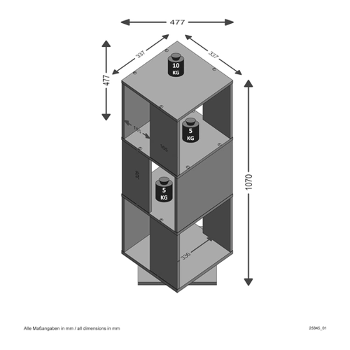 Bild von PREISBRECHER Drehregal TOWER - Modernes Design trifft Funktionalität