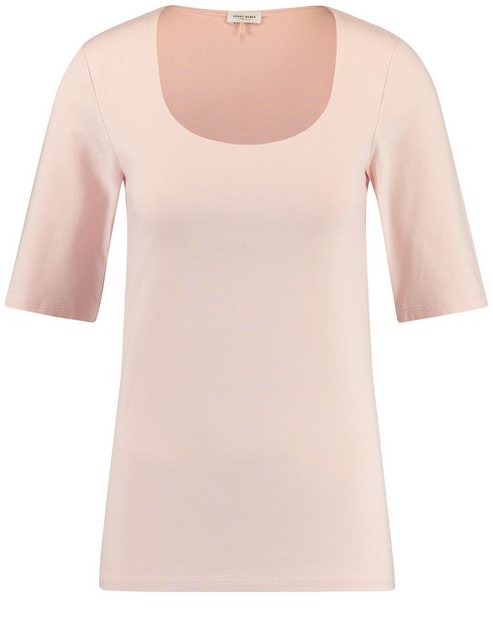 Bild von GERRY WEBER Damen Halbarmshirt mit weitem Ausschnitt 62cm Halber Arm Weiter Ausschnitt Baumwolle Pink, 38