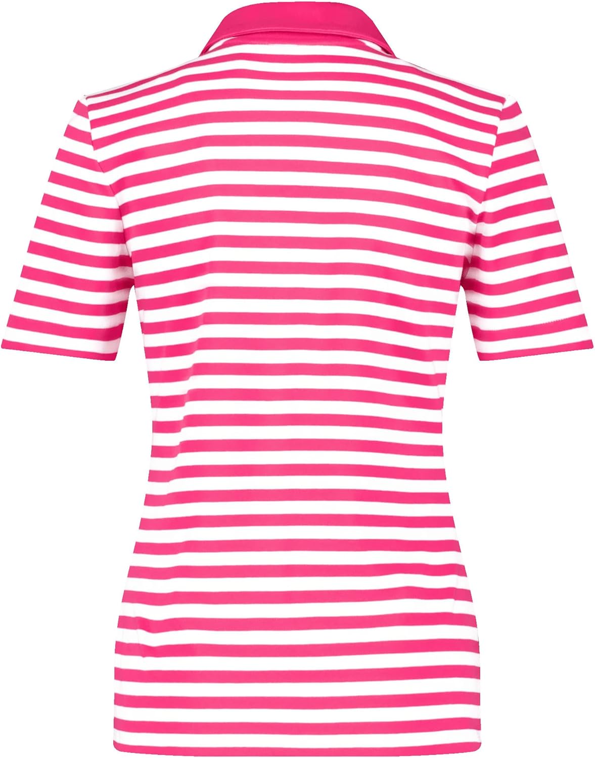 Bild von GERRY WEBER Damen Gestreiftes Poloshirt aus nachhaltiger Baumwolle 64 cm Poloshirts Hemdkragen Kurzarm gestreift Pink, 34