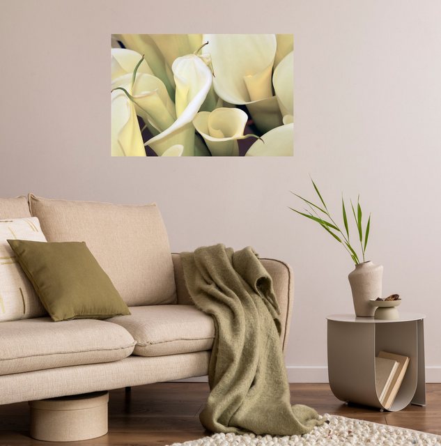 Bild von Wandsticker QUEENCE "Love", weiß, T:0,1cm, Folie, Wandtattoos, Selbstklebend, kinderleichte Anbringung; Blumen, Blüten