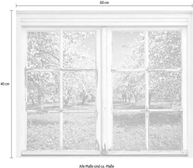 Bild von queence Wandsticker »Wiese mit Bäumen«, Wandsticker, Wandbild, selbstklebend, 3D, Fenster
