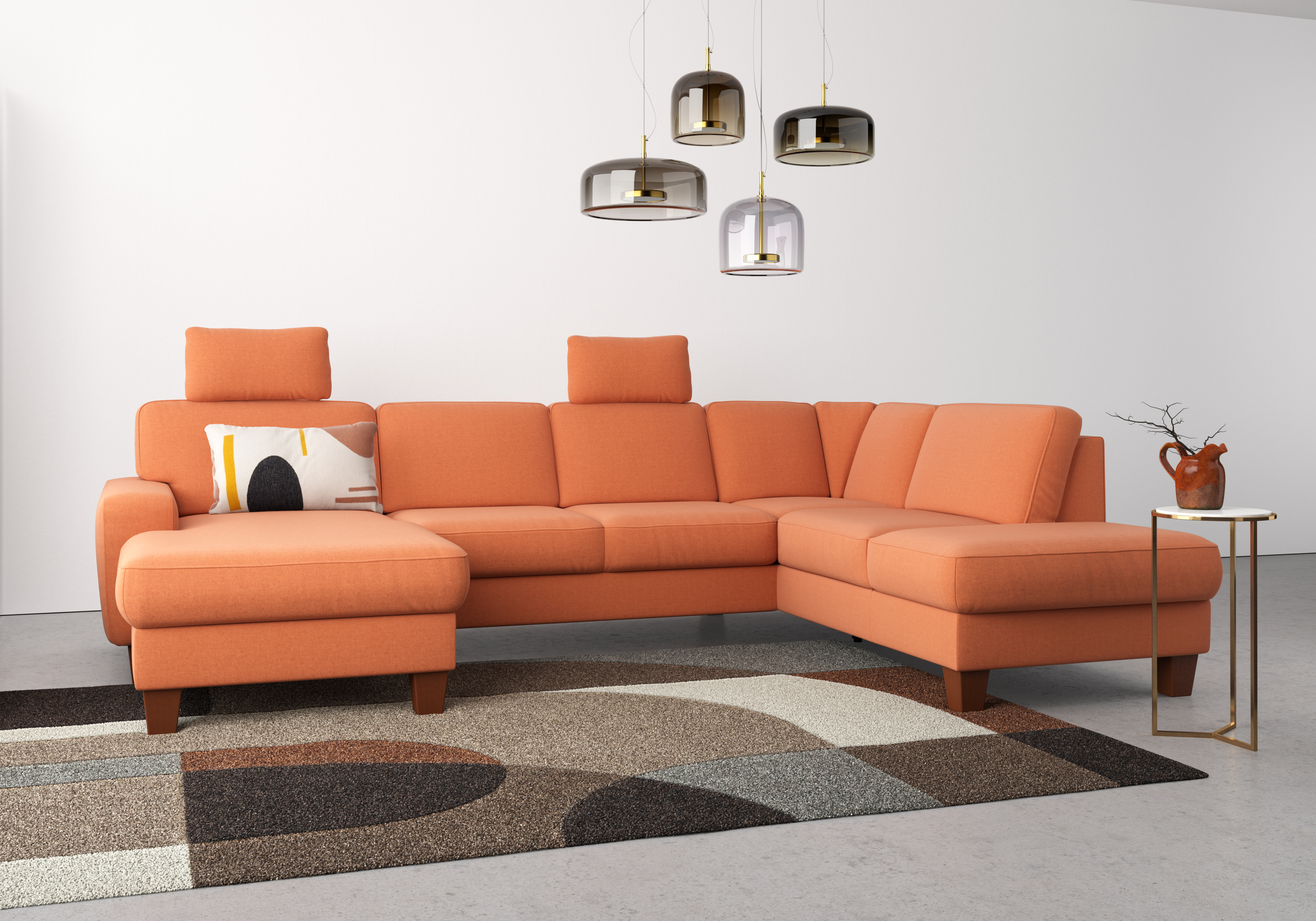 Bild von Home affaire Wohnlandschaft "Vision U-Form", wahlweise mit Bettfunktion und Stauraum, auch in Easy Care-Bezug