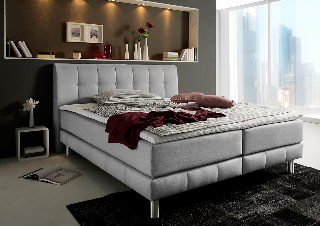 Bild von Places of Style Boxspringbett Cafone, inkl. Topper, 5 Breiten, 3 Matratzenarten und 3 Härtegraden wählbar
