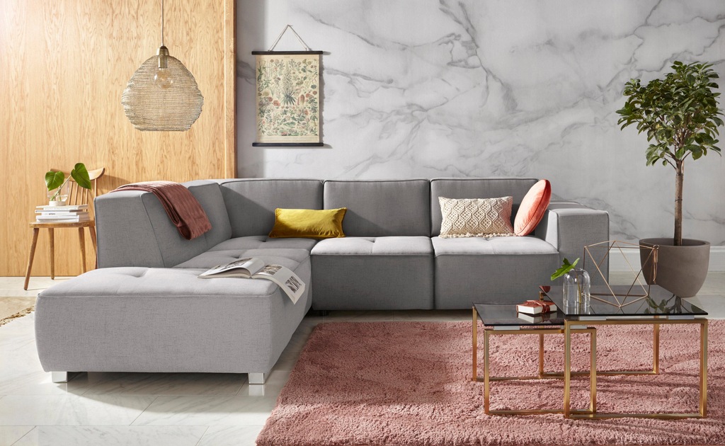 Bild von INOSIGN Ecksofa "Sapporo L-Form", wahlweise Bettfunktion oder Sitztiefenverstellung, Federkern