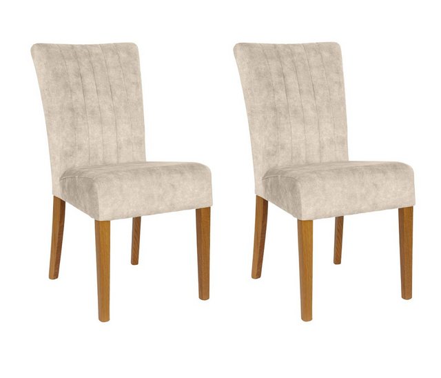 Bild von Home affaire 4-Fußstuhl, (Set), 2 St., Samtvelours, vertikale Nähte in der Rückenlehne