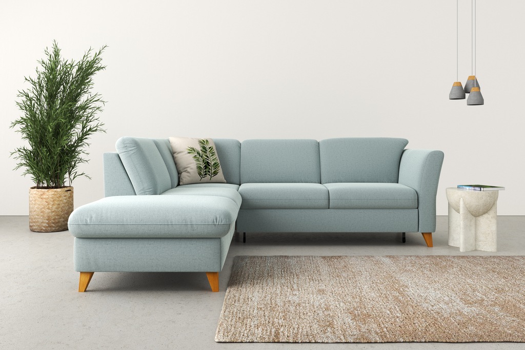 Bild von Home affaire Ecksofa "Trelleborg L-Form", Federkern-Polsterung, wahlweise mit Bettfunktion und Stauraum
