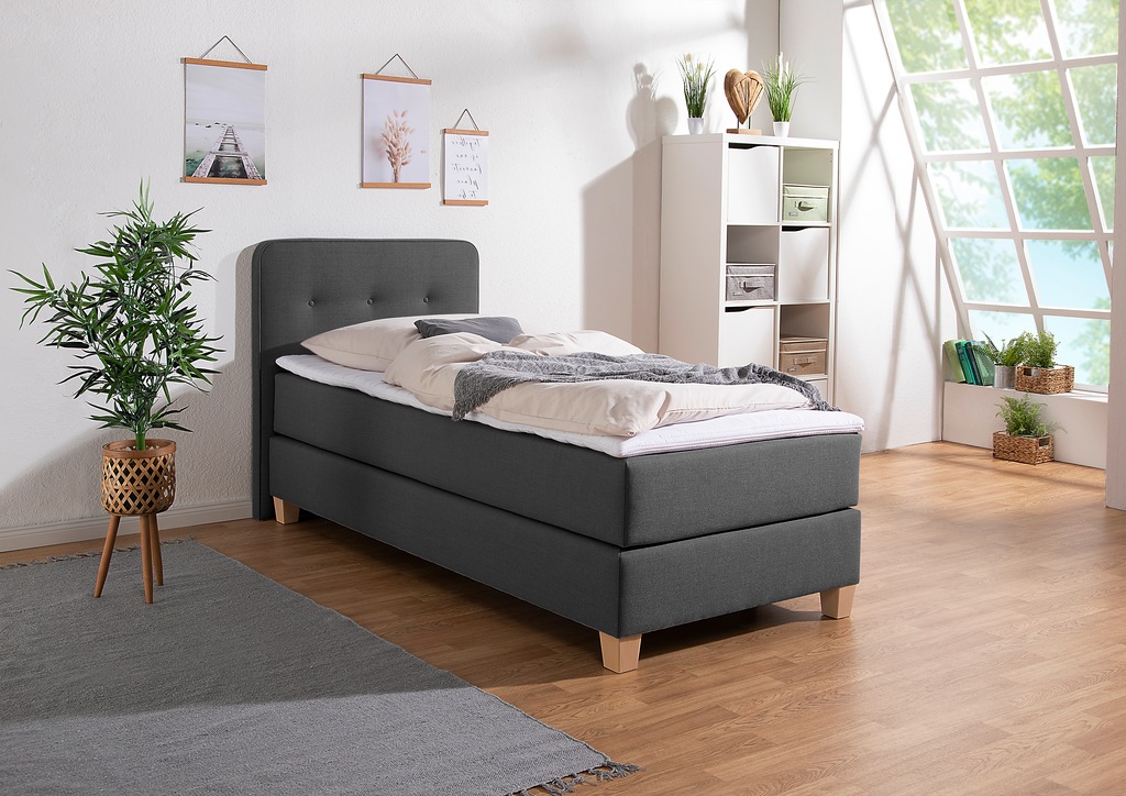 Bild von Home affaire Boxspringbett "Fargo", inkl. Topper, in 3 Matratzenarten, in Samt- oder Strukturstoff