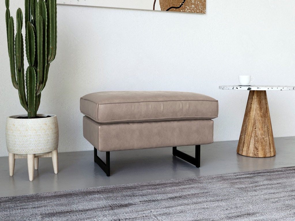Bild von Places of Style Hocker "Pinto", mit Keder, Metallfüßen und auch in Cord Bezug erhältlich