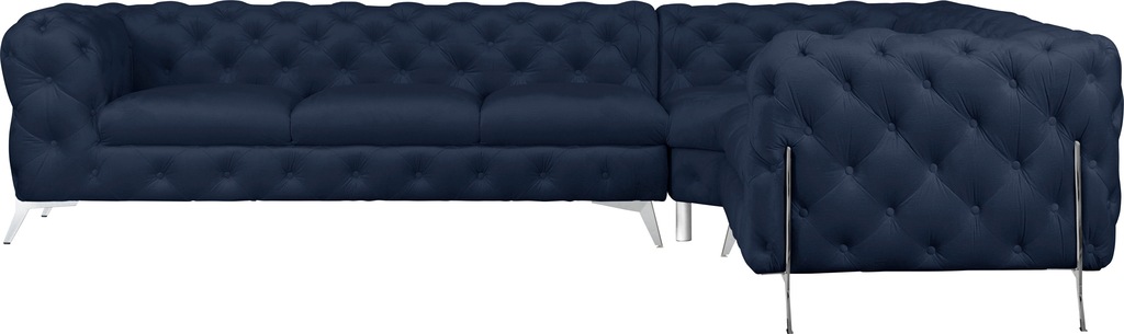 Bild von Leonique Chesterfield-Sofa "Amaury L-Form", großes Ecksofa, Chesterfield-Optik, Breite 323 cm, Fußfarbe wählbar