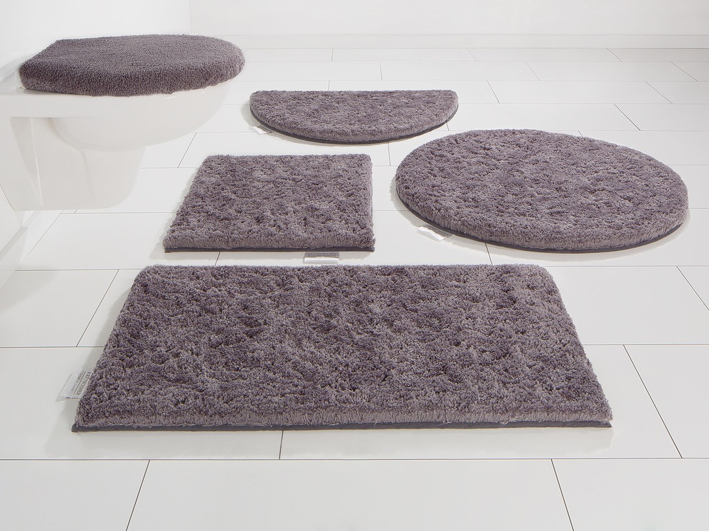 Bild von Guido Maria Kretschmer Home&Living Badematte Jari, Höhe 30 mm, rutschhemmend beschichtet, fußbodenheizungsgeeignet, schnell trocknend, strapazierfähig, Kunstfaser, rund, Badematten, Uni-Farben, Badteppich, auch als 2 teiliges Set & rund