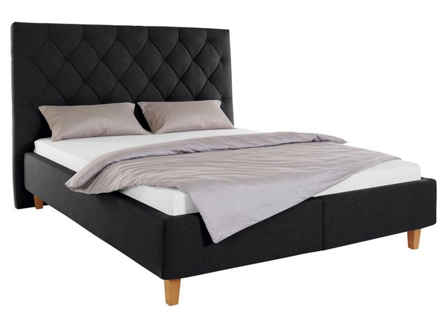 Bild von Guido Maria Kretschmer Home&Living Polsterbett "Sunley 140", Kreuzsteppung, Kopfteilhöhe 142 cm, ohne oder mit Matratze/Lattenrost
