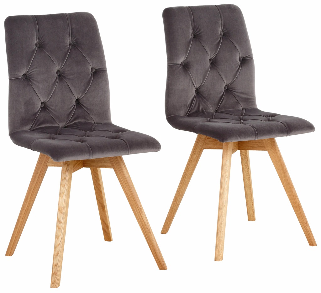 Bild von andas 4-Fußstuhl "Rania", (Set), 6 St., Samtoptik, Im 2er/4er/6er-Set