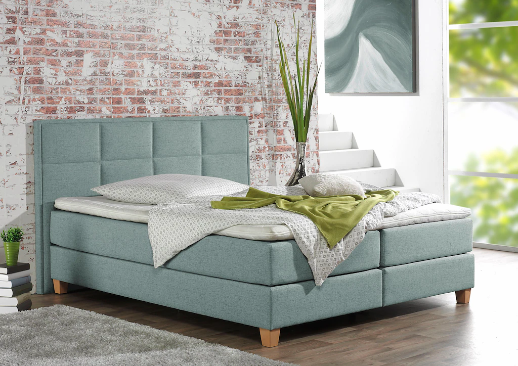 Bild von Home affaire Boxspringbett "Casey", in 5 Breiten, 3 Ausführungen, 2 Härtegraden, Steppung, Topper