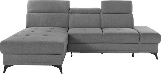Bild von INOSIGN Ecksofa "Cardiz L-Form", inkl.Kopfteilverstellung und Federkern wahlweise mit Bettfunktion