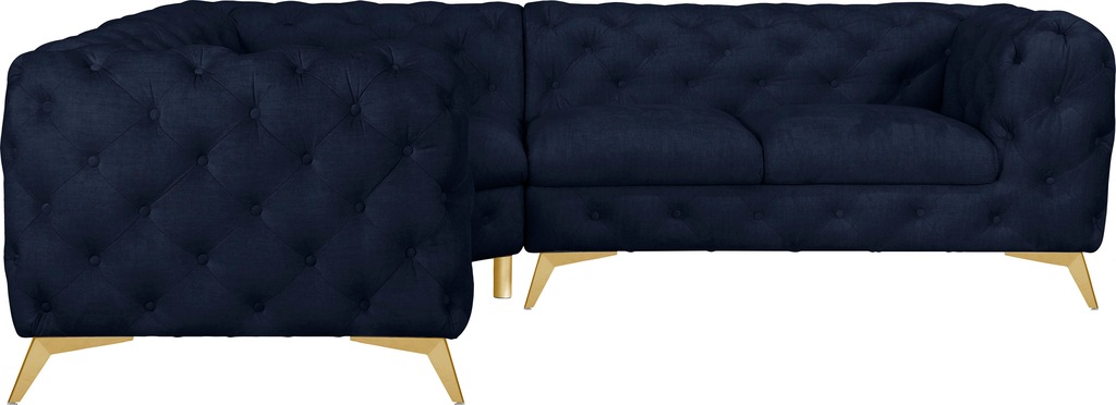 Bild von Leonique Chesterfield-Sofa "Glynis L-Form", aufwändige Knopfheftung, moderne Chesterfield Optik, Fußfarbe wählbar