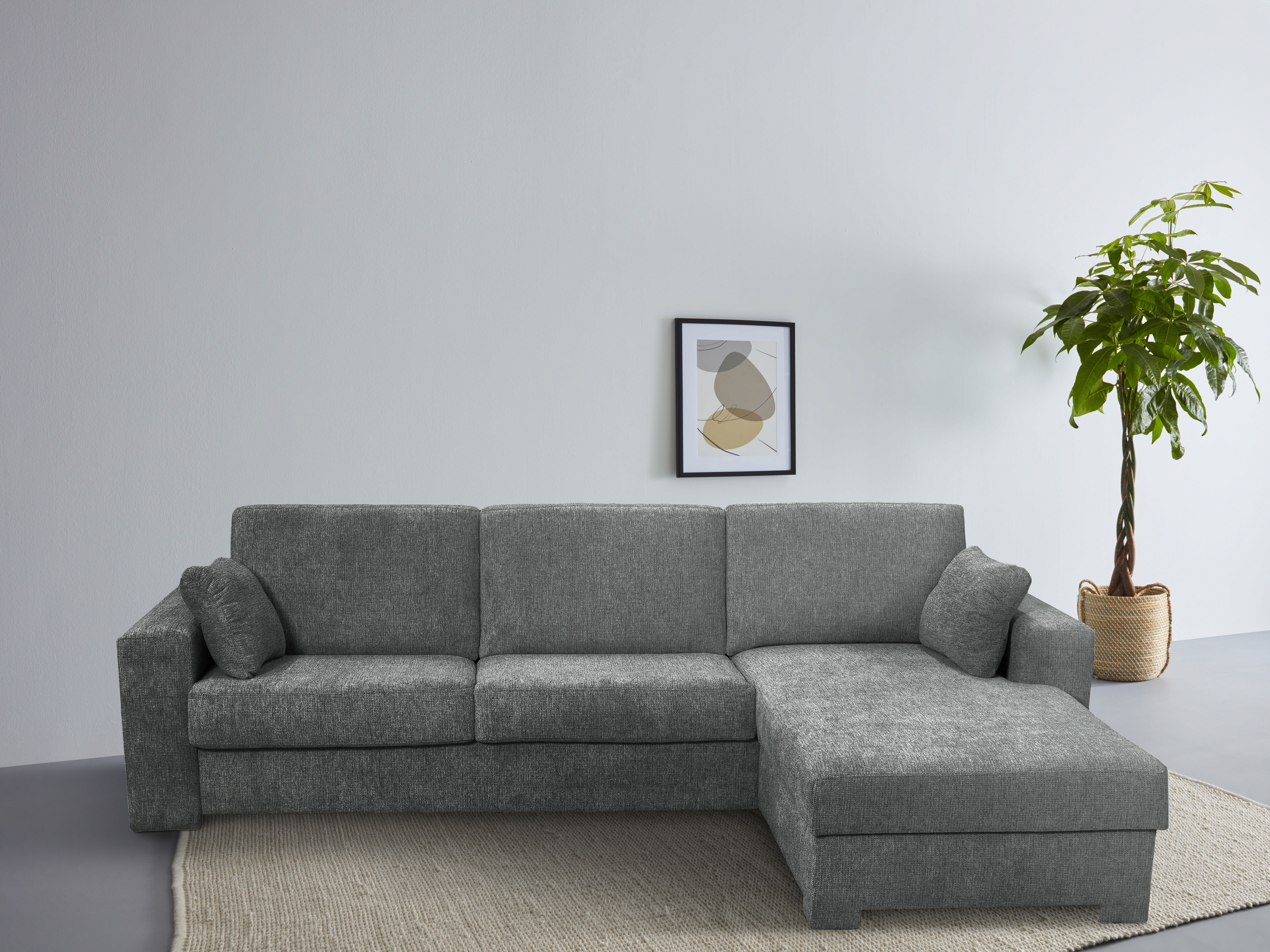 Bild von Home affaire Ecksofa Roma "L" Dauerschlaffunktion, mit Unterfederung, Matratzenhöhe 14cm, Liegemaße ca 163x198 cm, L-Form